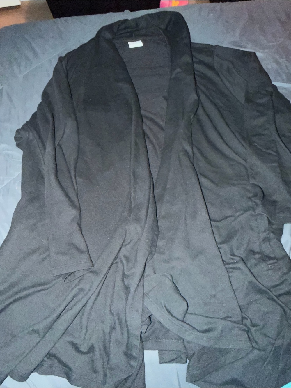 Ava & Viv Black Open-Front Men's Cardigan